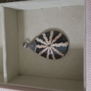 Sterling and Brown Stone Necklace Enhancer